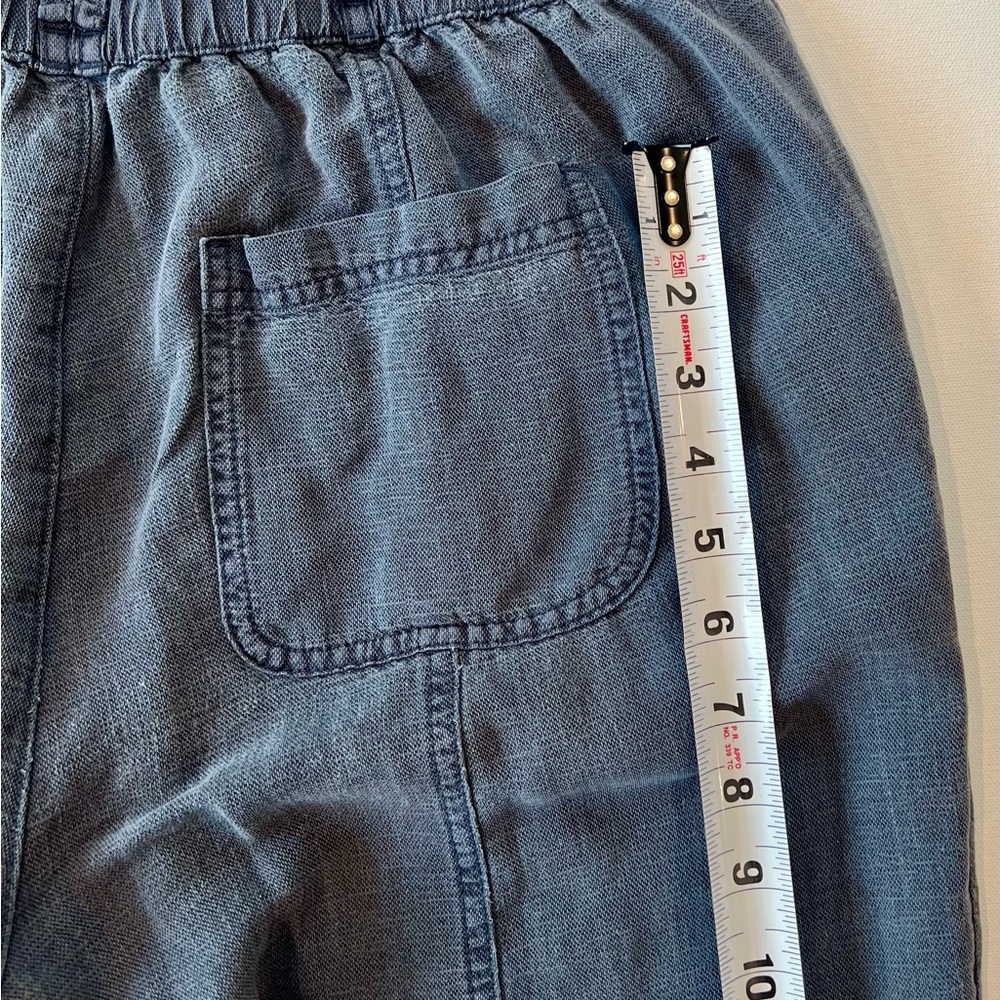 C&C California Linen Washed Denim Braided Pocket Straight Leg Large - Picture 9 of 12
